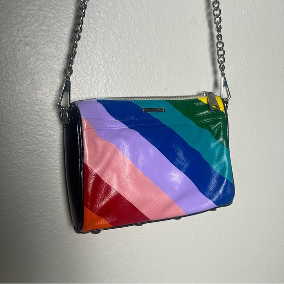 Rebecca Minkoff Hand Painted Rainbow Stripped Cross Body Bag - Picture 8 of 8